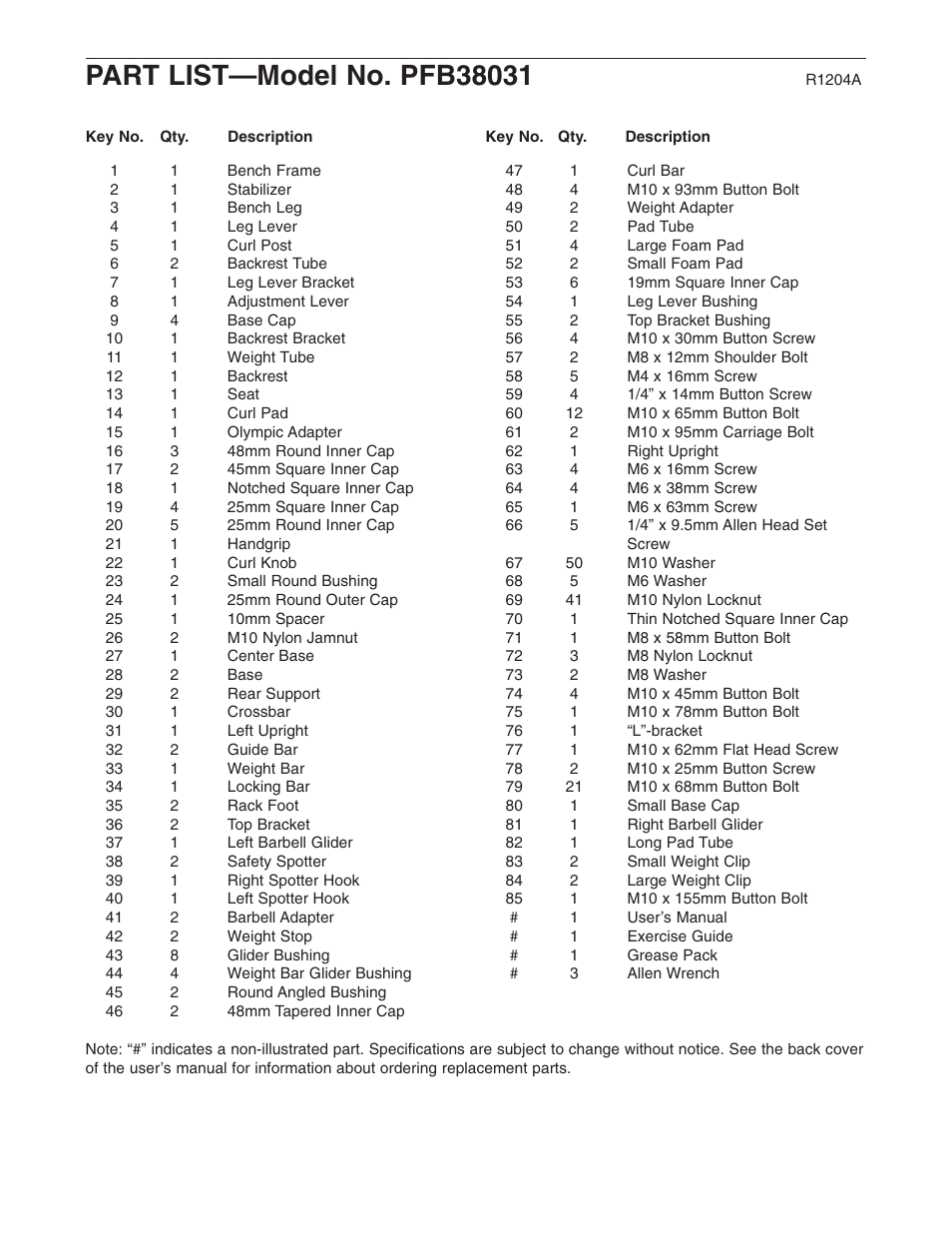 ProForm PFB38031 User Manual | Page 21 / 23