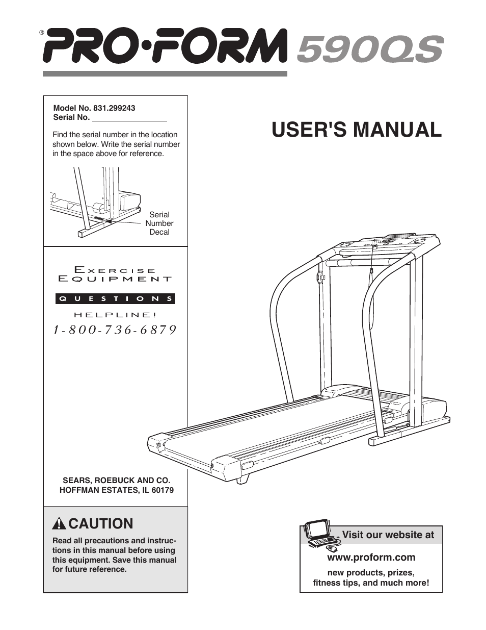 ProForm 590QS 831.299243 User Manual | 26 pages