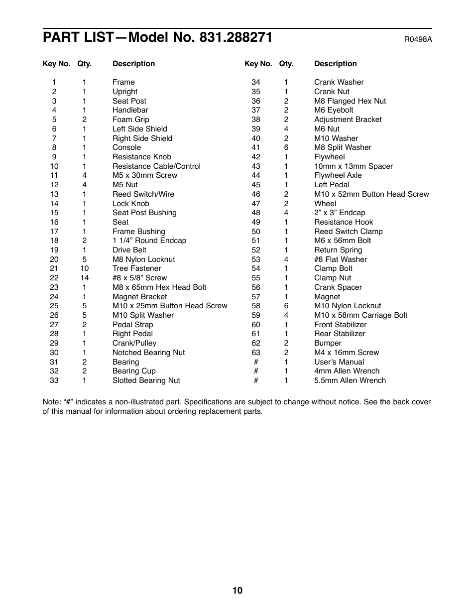 ProForm 831.288271 User Manual | Page 10 / 12