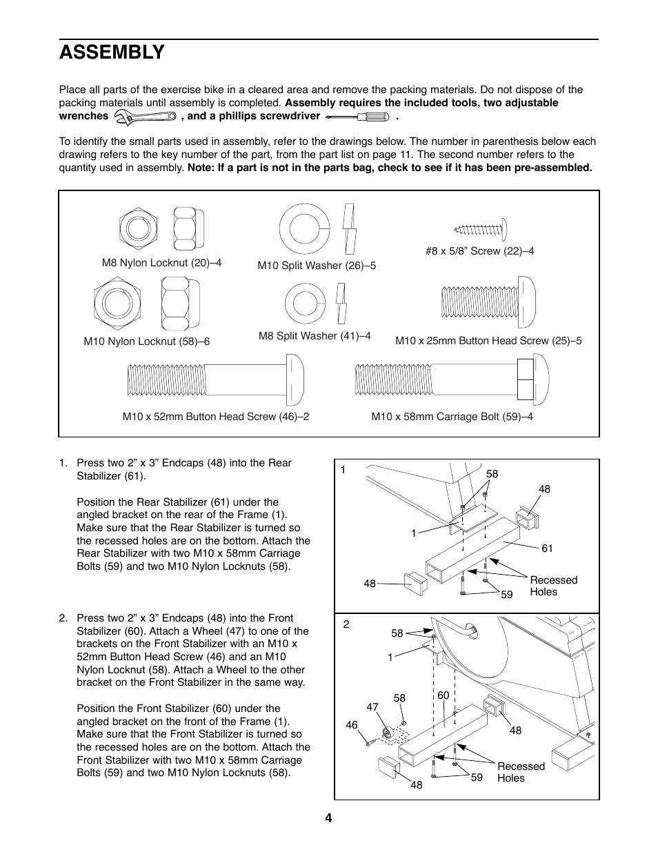 Assembly | ProForm 831.288271 User Manual | Page 4 / 12