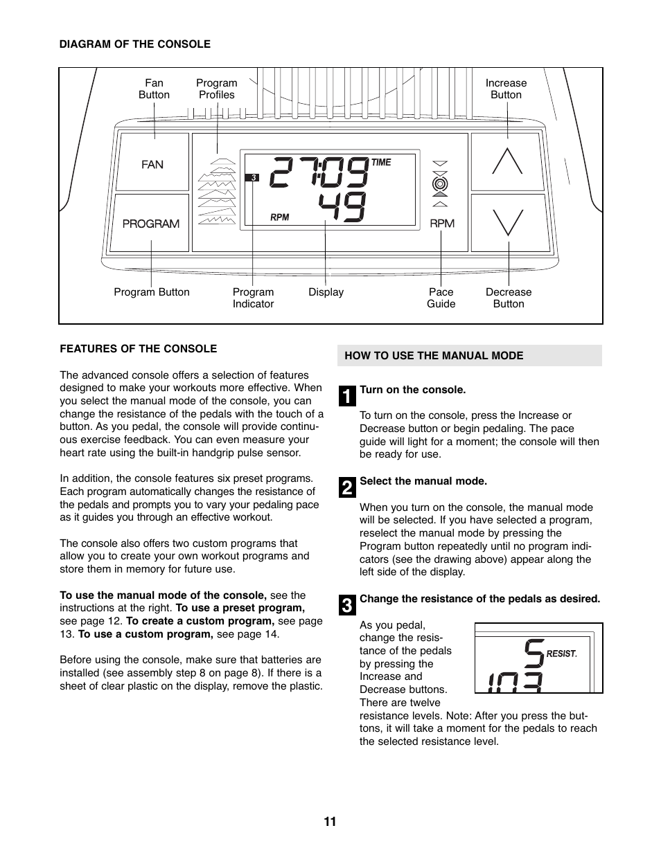 ProForm 330 PFEL3226.0 User Manual | Page 11 / 20