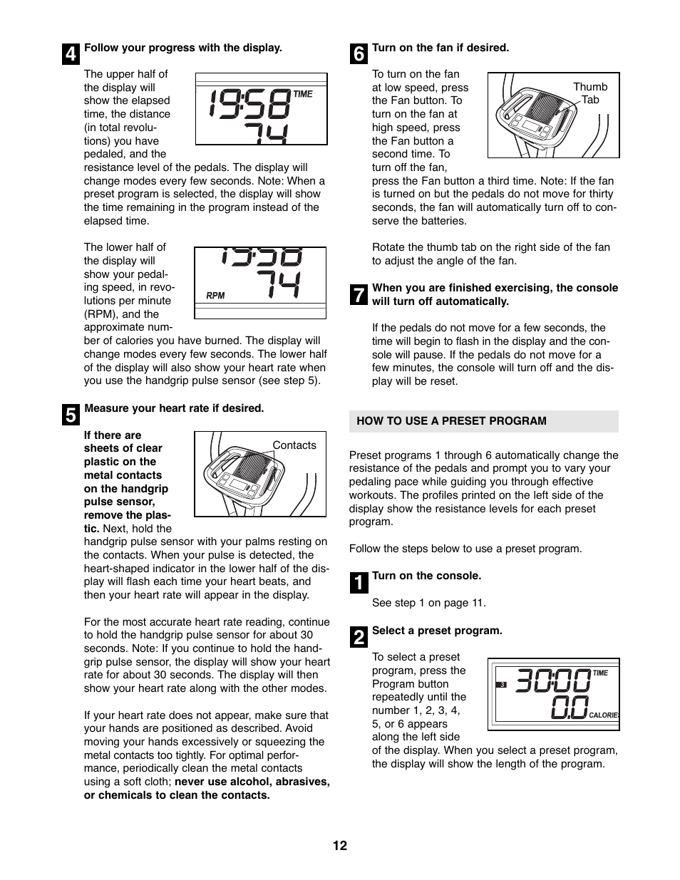 ProForm 330 PFEL3226.0 User Manual | Page 12 / 20