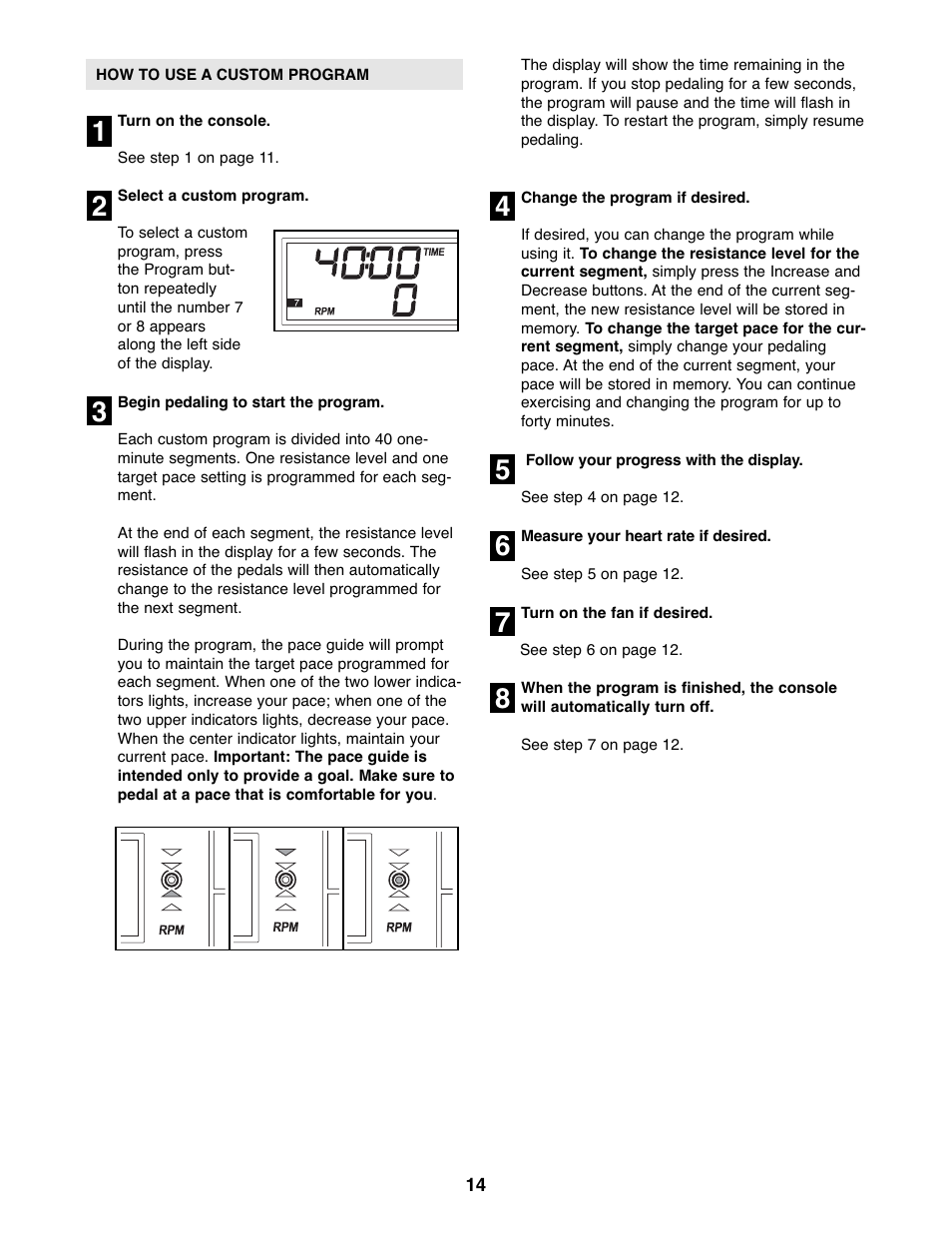 ProForm 330 PFEL3226.0 User Manual | Page 14 / 20