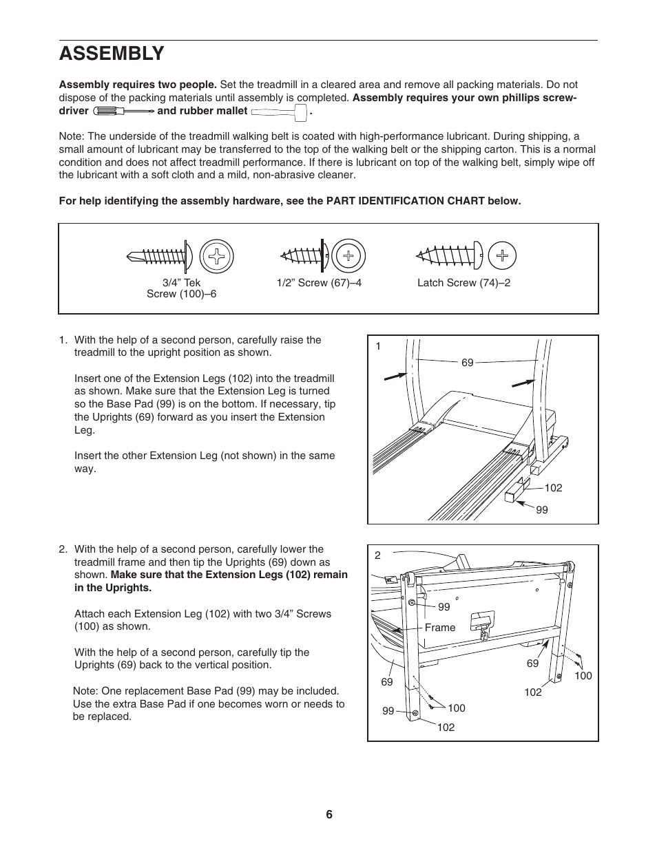 Assembly | ProForm 785ss PFTL79103 User Manual | Page 6 / 30
