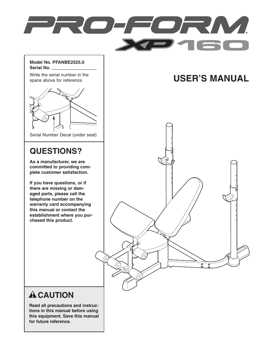 ProForm PFANBE2525.0 User Manual | 16 pages