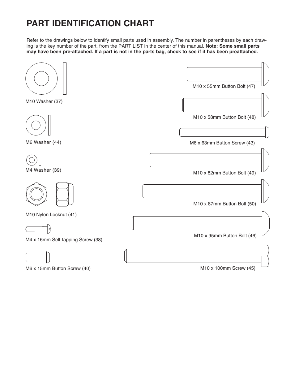 Part identification chart | ProForm PFANBE2525.0 User Manual | Page 12 / 16