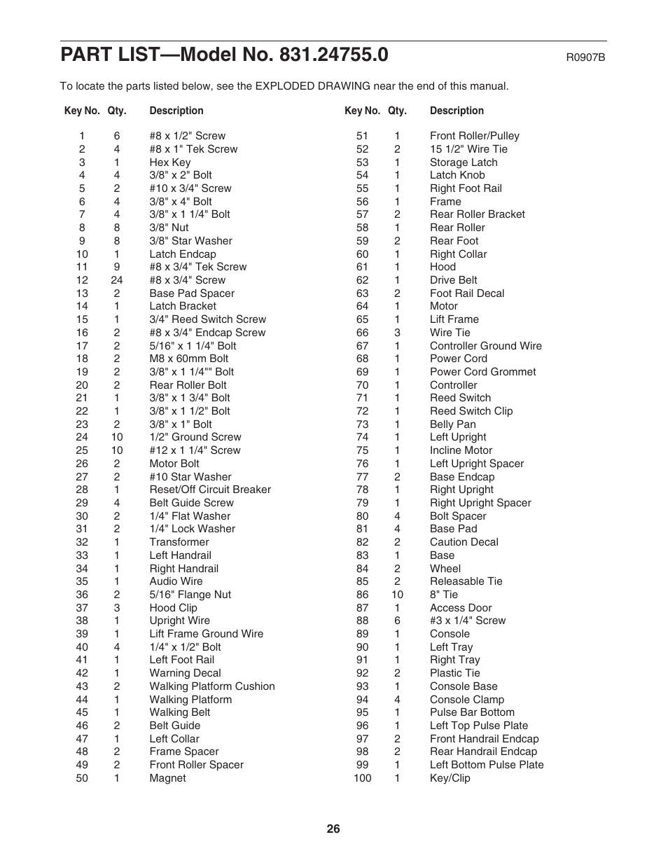 ProForm 831.24755.0 User Manual | Page 26 / 32