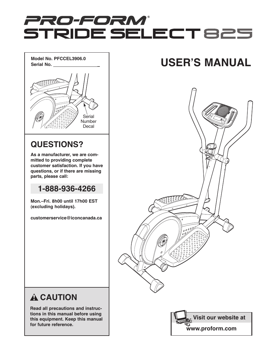 ProForm PFCCEL3906.0 User Manual | 20 pages