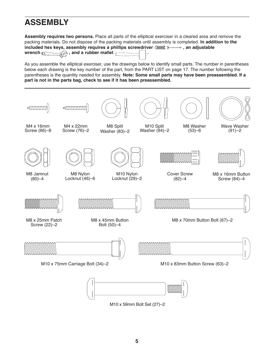 Assembly | ProForm PFCCEL3906.0 User Manual | Page 5 / 20