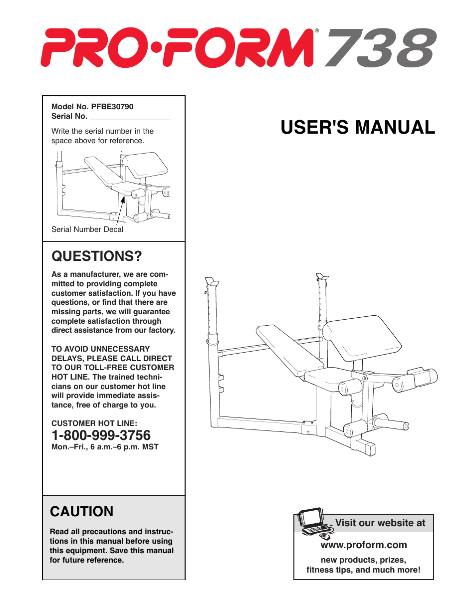 ProForm PFBE30790 User Manual | 14 pages