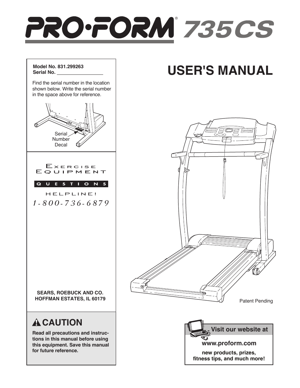 ProForm 831.299263 User Manual | 26 pages