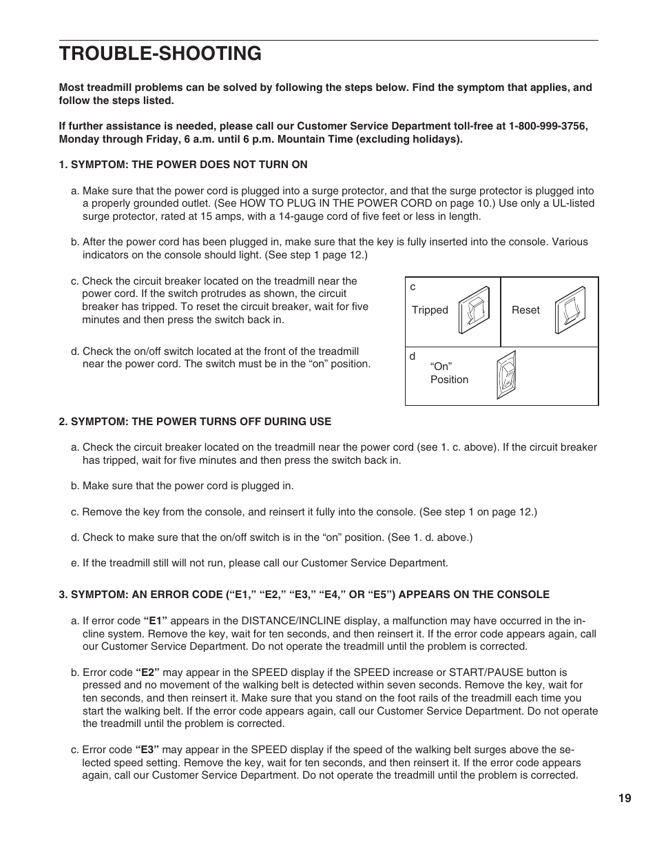 Trouble-shooting | ProForm T10.0 PFTL05051 User Manual | Page 19 / 26