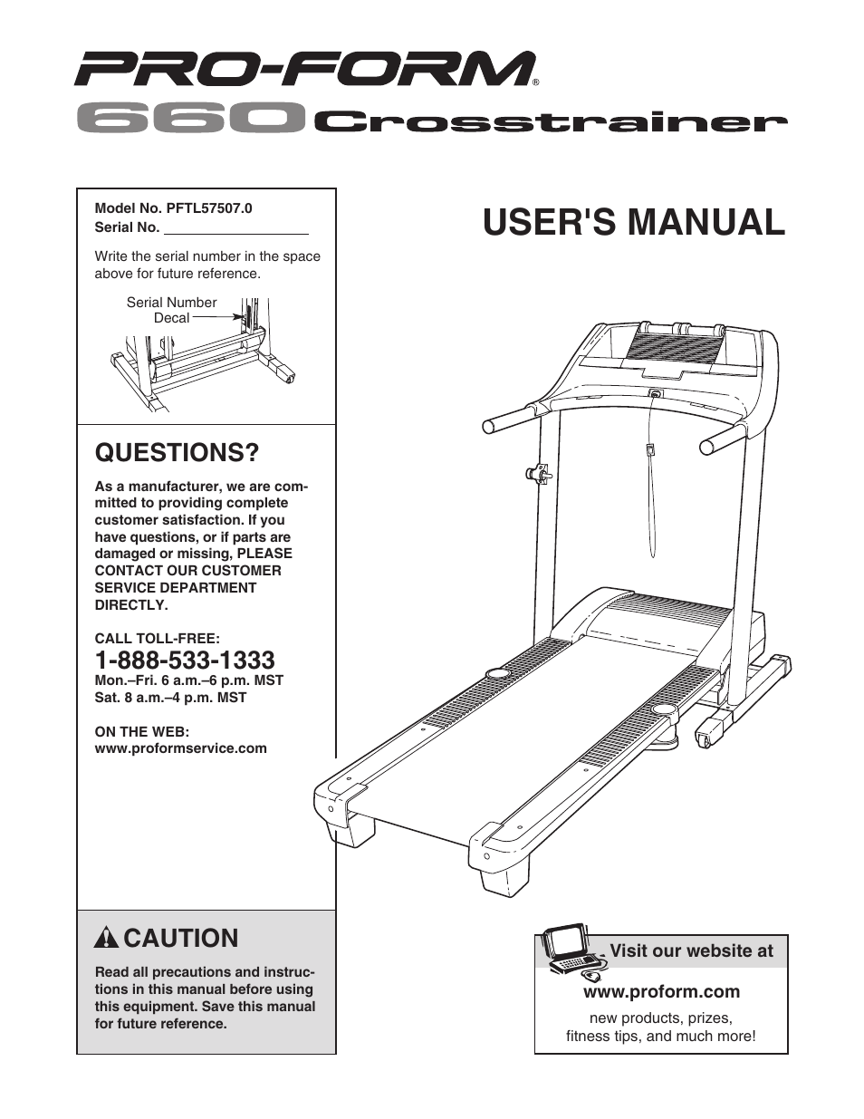 ProForm CrossTrainer PFTL57507.0 User Manual | 28 pages