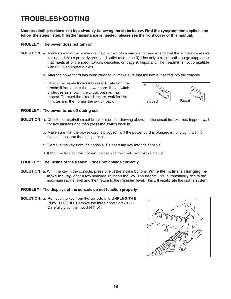 Troubleshooting | ProForm CrossTrainer PFTL57507.0 User Manual | Page 19 / 28