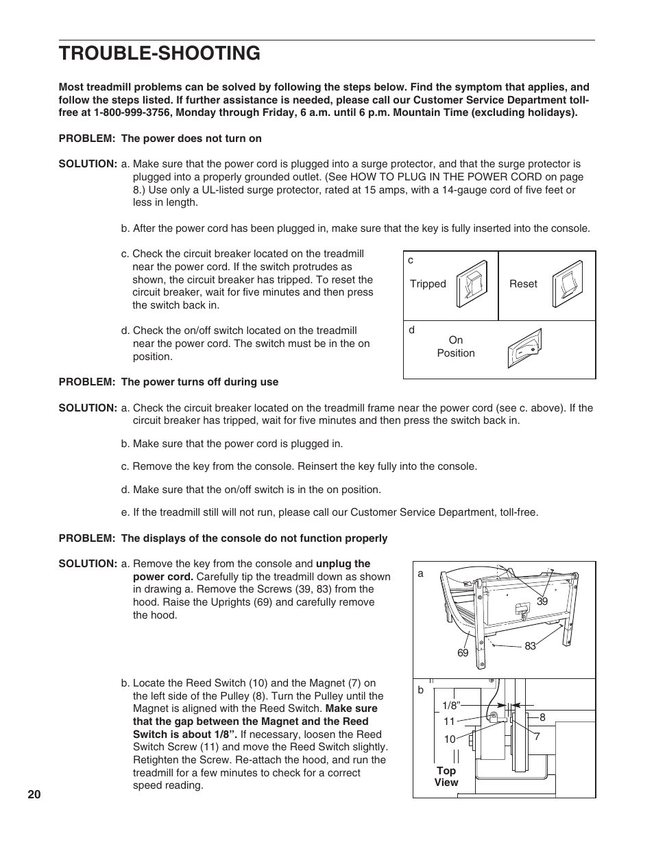 Trouble-shooting | ProForm 785Pi PFTL79190 User Manual | Page 20 / 26