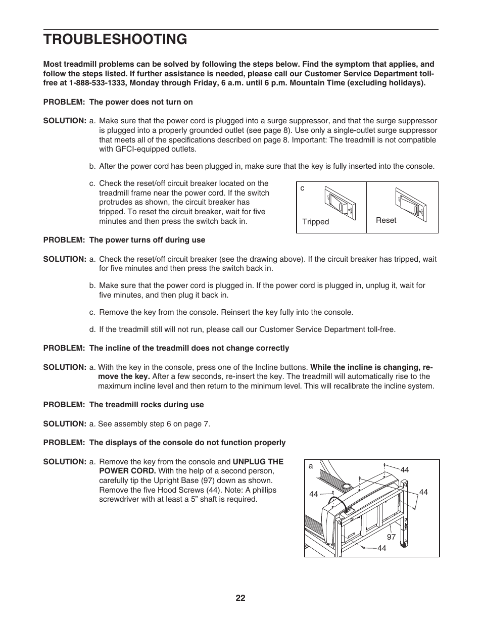 Troubleshooting | ProForm PFTL79022 User Manual | Page 22 / 30