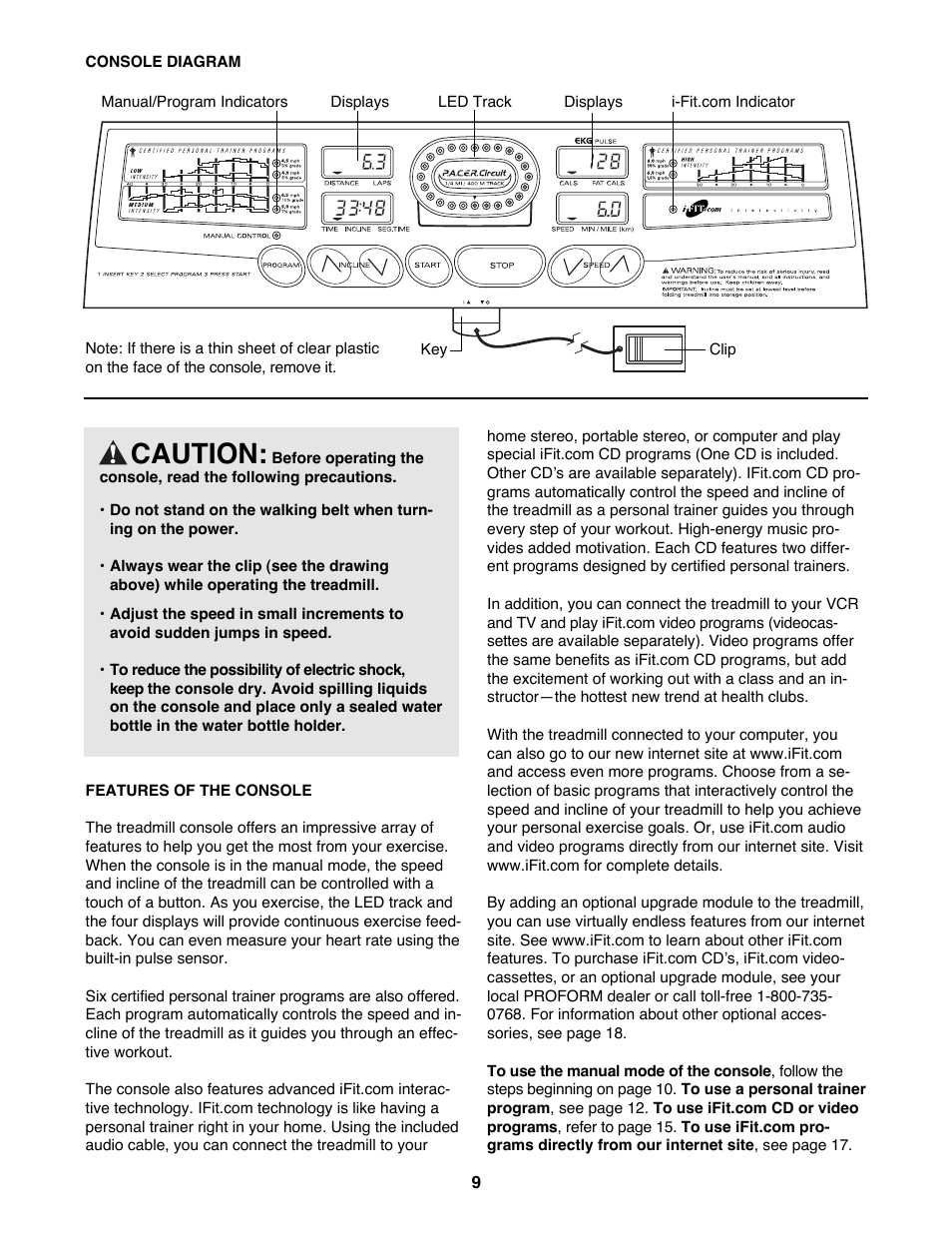 Caution | ProForm 831.299260 User Manual | Page 9 / 26