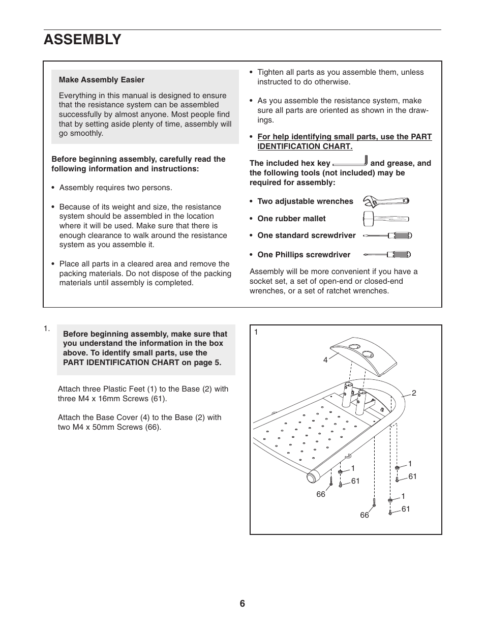 Assembly | ProForm Recoil PFCCSY2926.1 User Manual | Page 6 / 20