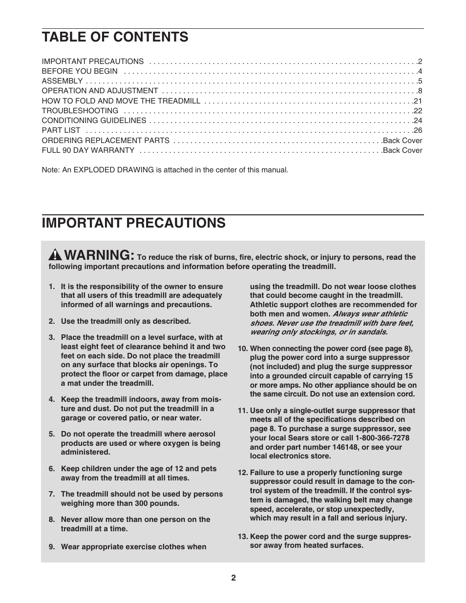 ProForm Xp 650 E 831.29606.1 User Manual | Page 2 / 30