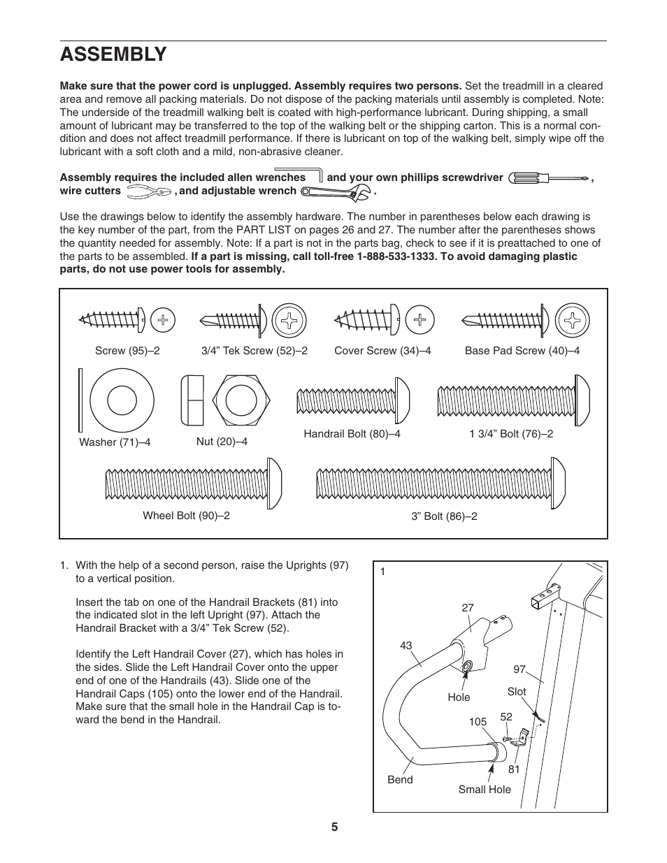 Assembly | ProForm Xp 650 E 831.29606.1 User Manual | Page 5 / 30