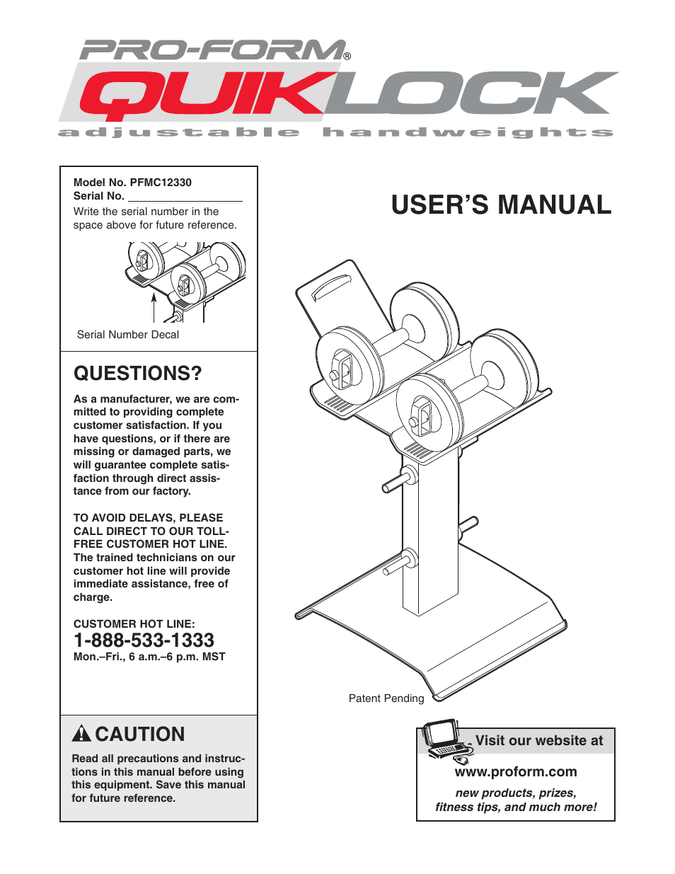 ProForm PFMC12330 User Manual | 8 pages