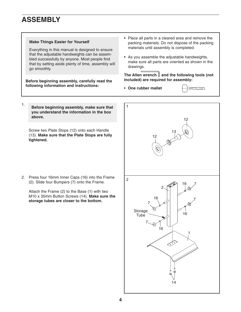 Assembly | ProForm PFMC12330 User Manual | Page 4 / 8