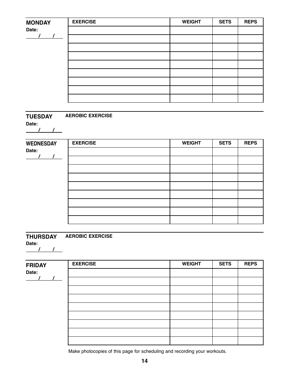 ProForm PFBE19000 User Manual | Page 14 / 19