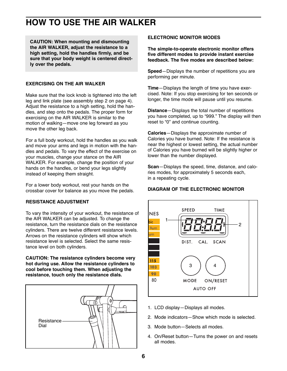 How to use the air walker | ProForm PFAW75072 User Manual | Page 6 / 12