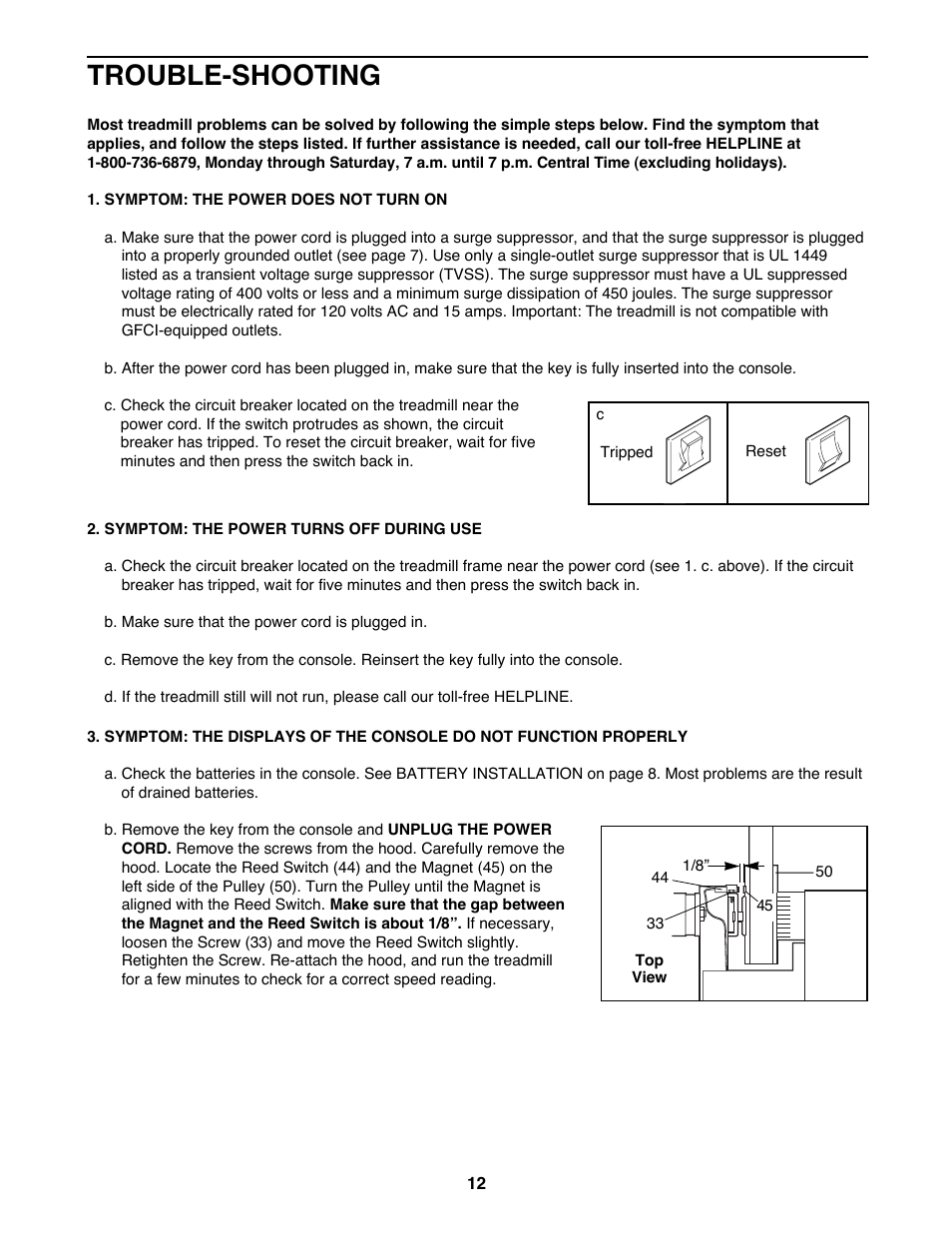 Trouble-shooting | ProForm 831.299400 User Manual | Page 12 / 18