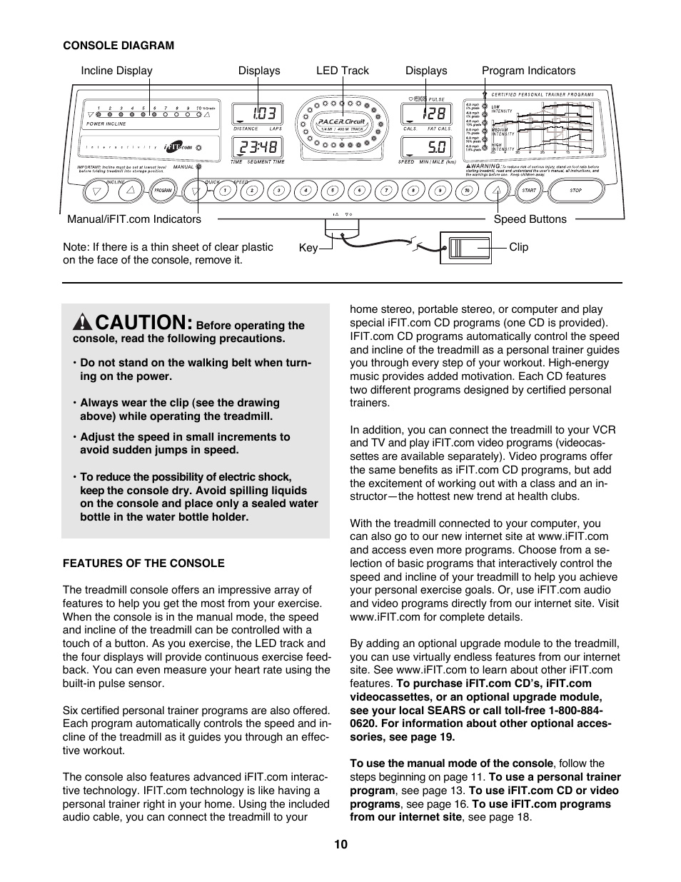 Caution | ProForm 745CS 831.299470 User Manual | Page 10 / 30