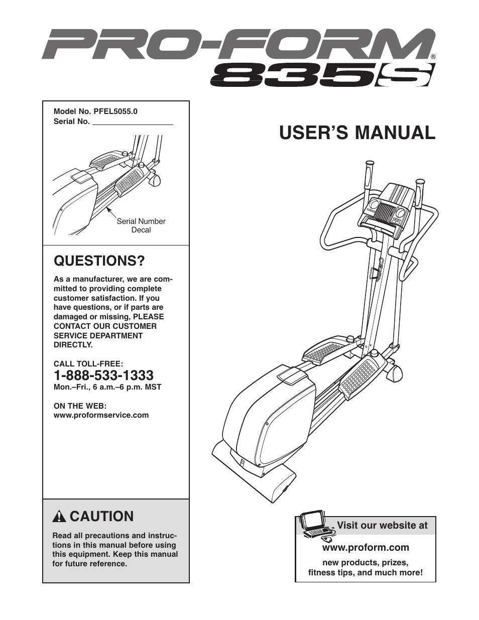 ProForm PFEL5055 User Manual | 20 pages