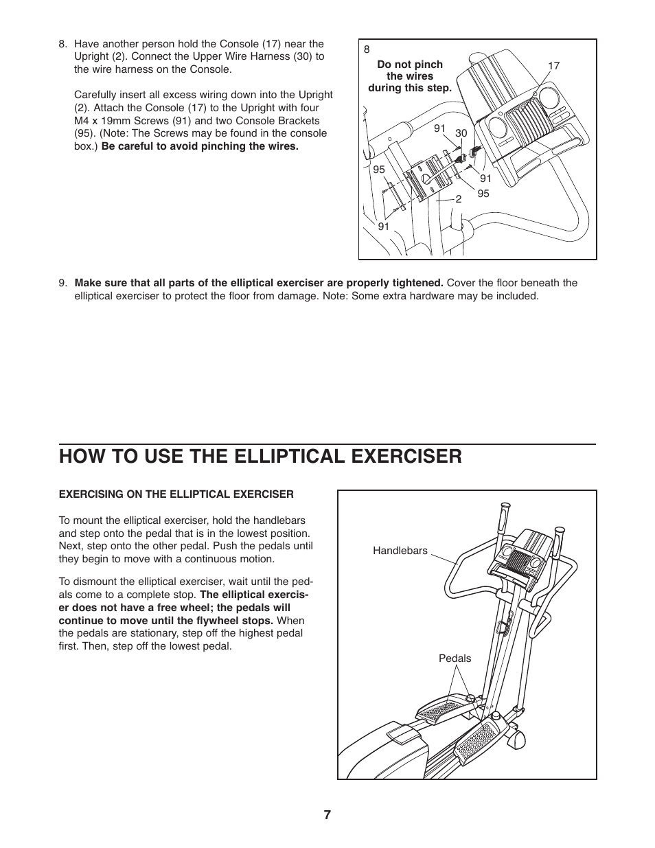 How to use the elliptical exerciser | ProForm PFEL5055 User Manual | Page 7 / 20