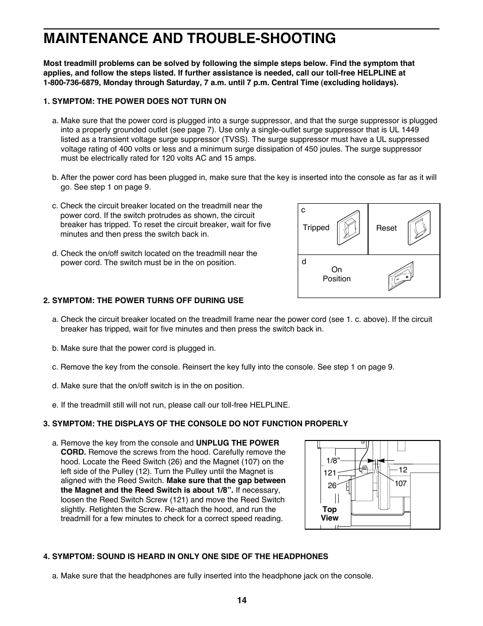 Maintenance and trouble-shooting | ProForm 831.298301 User Manual | Page 14 / 22