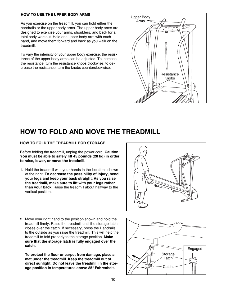 How to fold and move the treadmill | ProForm 831.299420 User Manual | Page 10 / 18