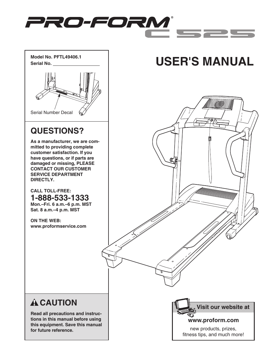 ProForm C 525 PFTL49406.1 User Manual | 32 pages