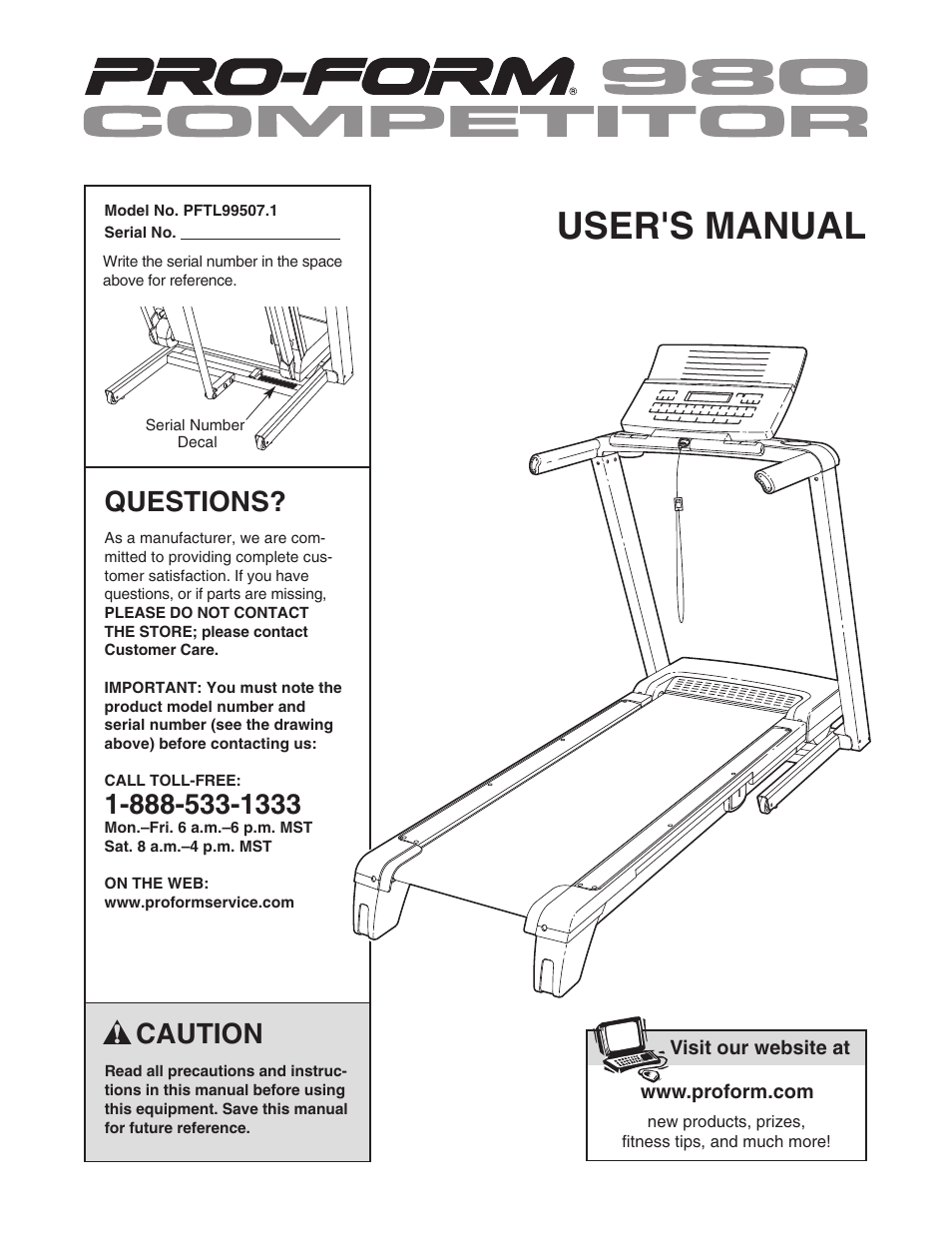 ProForm PFTL99507.1 User Manual | 32 pages