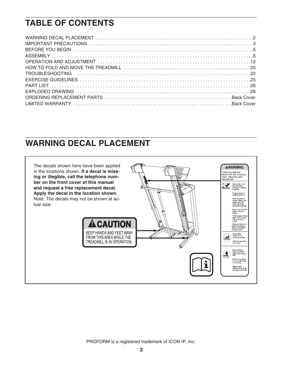 ProForm PFTL99507.1 User Manual | Page 2 / 32