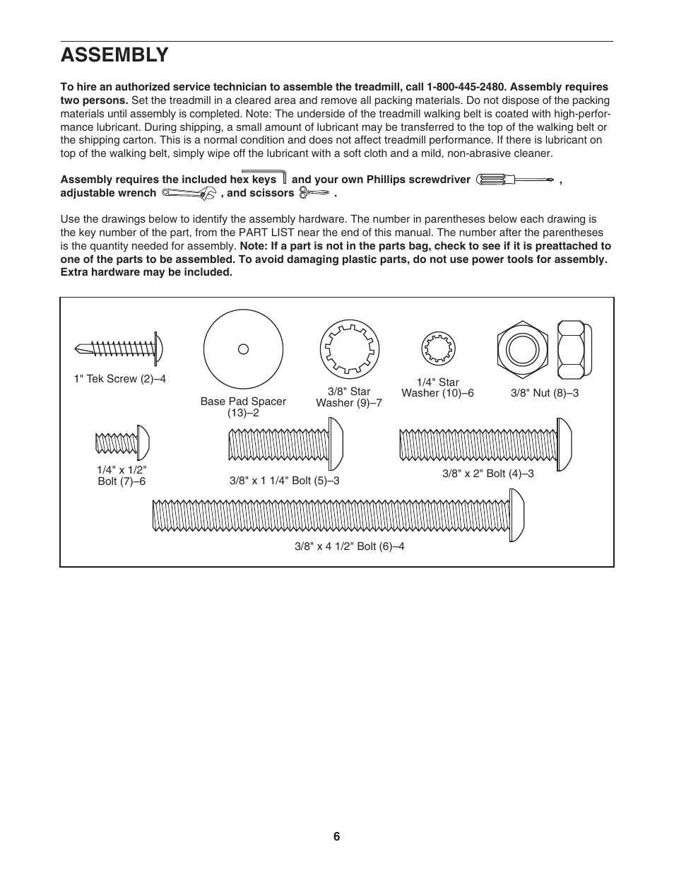 Assembly | ProForm PFTL99507.1 User Manual | Page 6 / 32