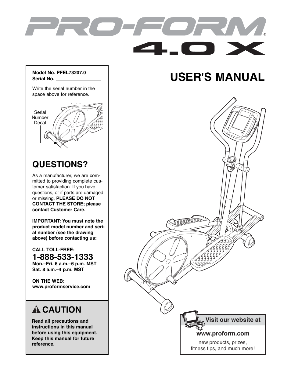 ProForm PFEL73207.0 User Manual | 24 pages
