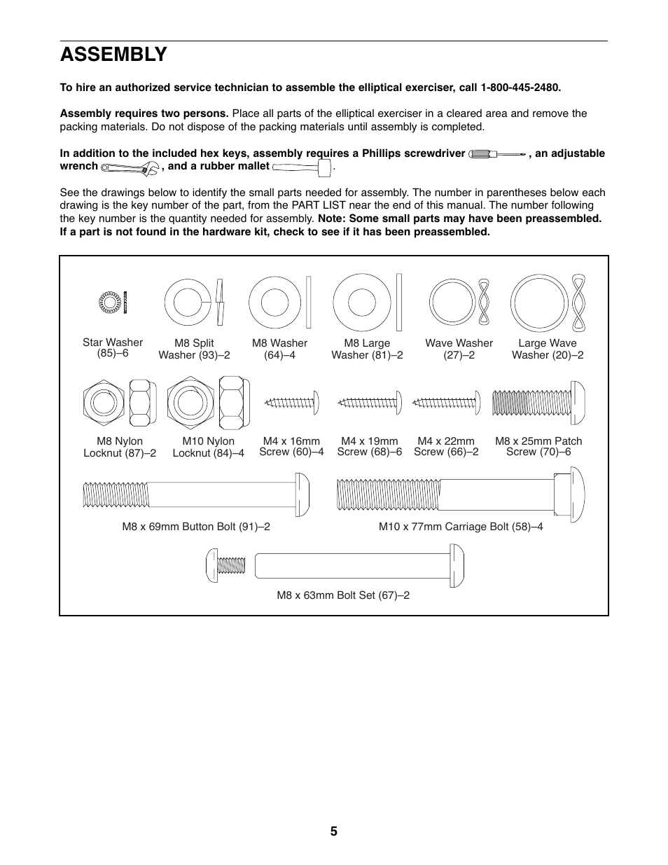 Assembly | ProForm PFEL73207.0 User Manual | Page 5 / 24