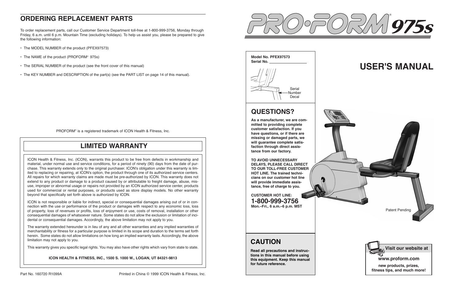 ProForm PFEX97573 User Manual | 8 pages