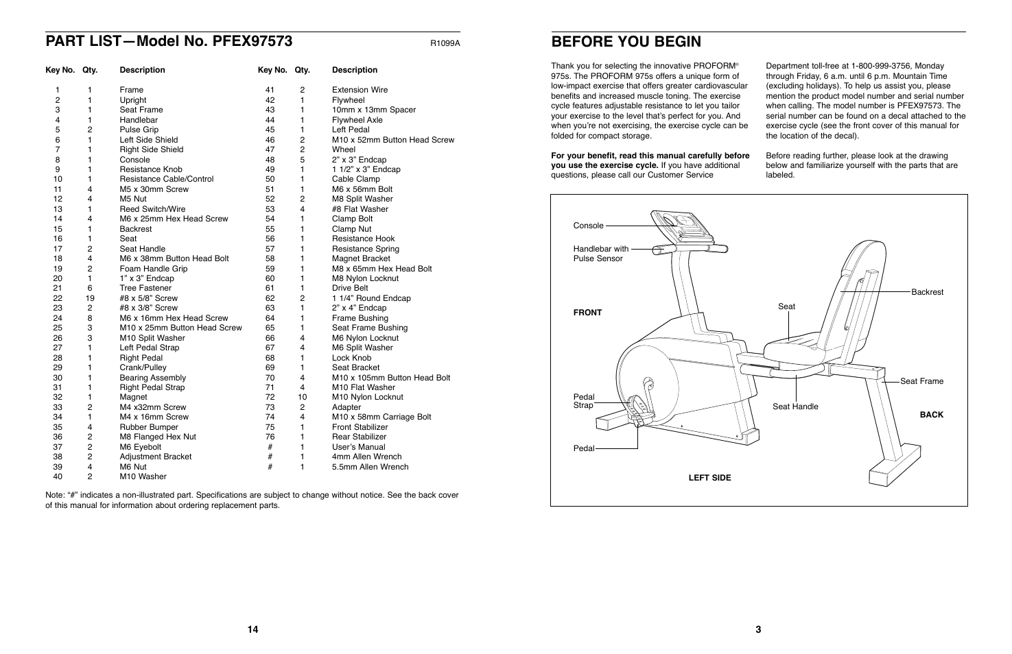 Before you begin | ProForm PFEX97573 User Manual | Page 3 / 8