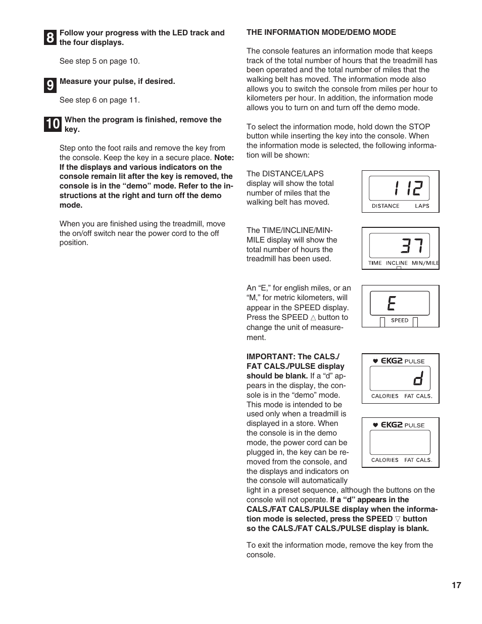 ProForm 585 PI User Manual | Page 17 / 26