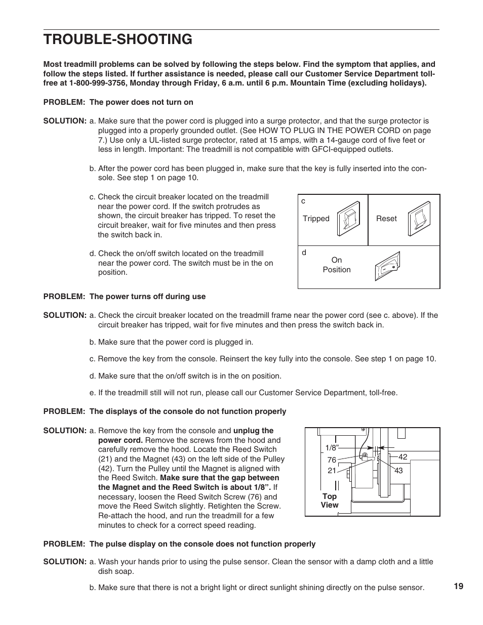 Trouble-shooting | ProForm 585 PI User Manual | Page 19 / 26
