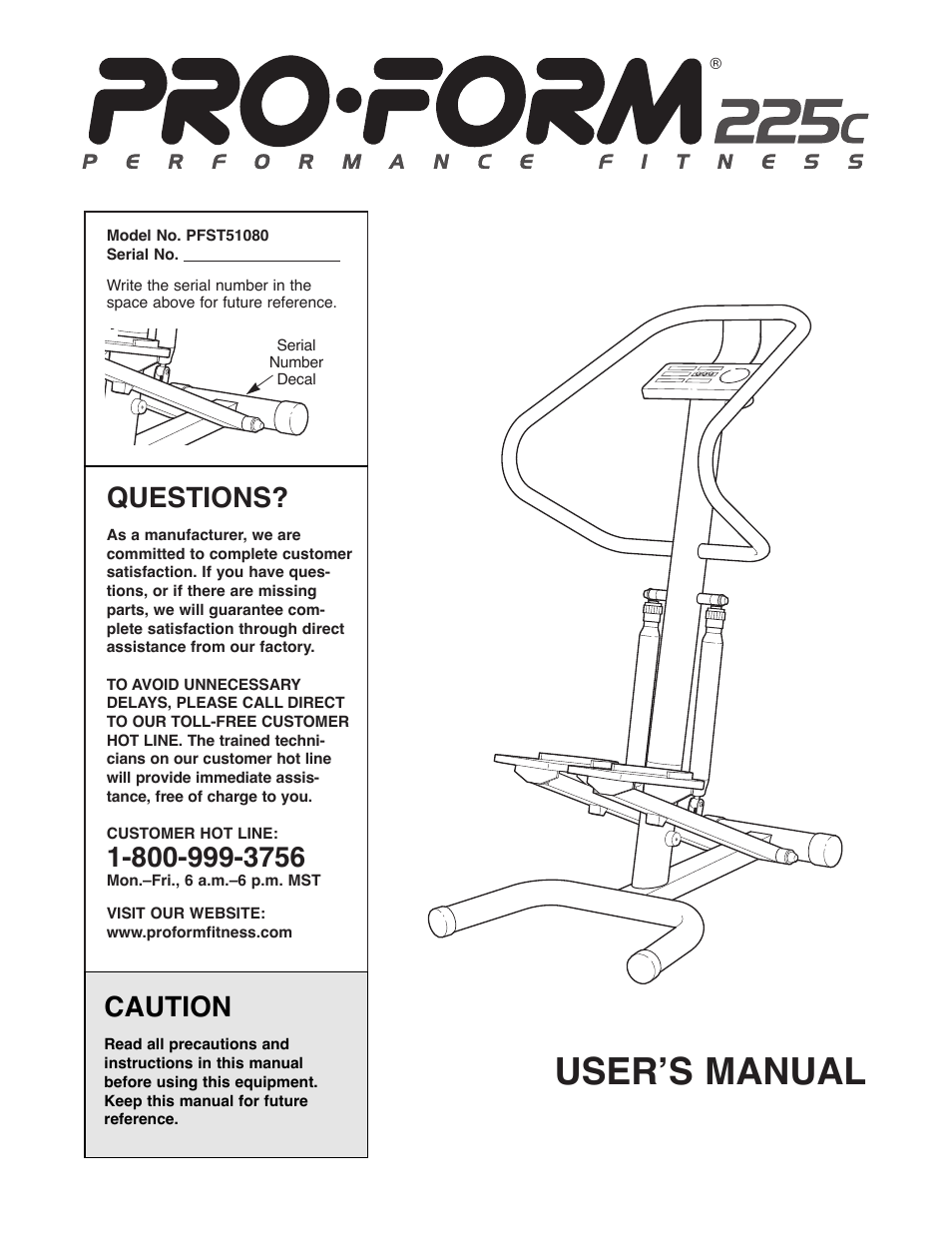 ProForm PFST51080 User Manual | 12 pages