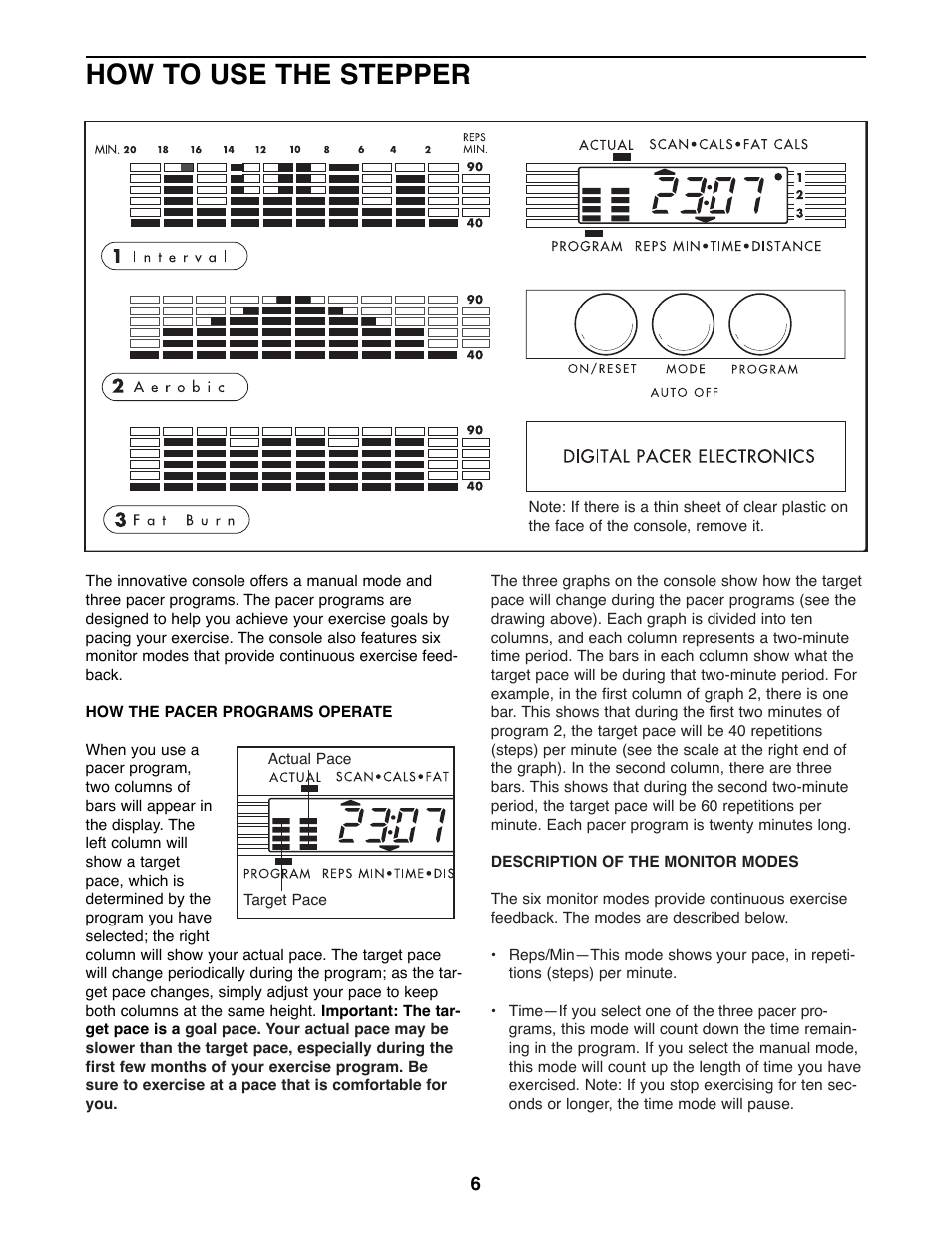 How to use the stepper | ProForm PFST51080 User Manual | Page 6 / 12