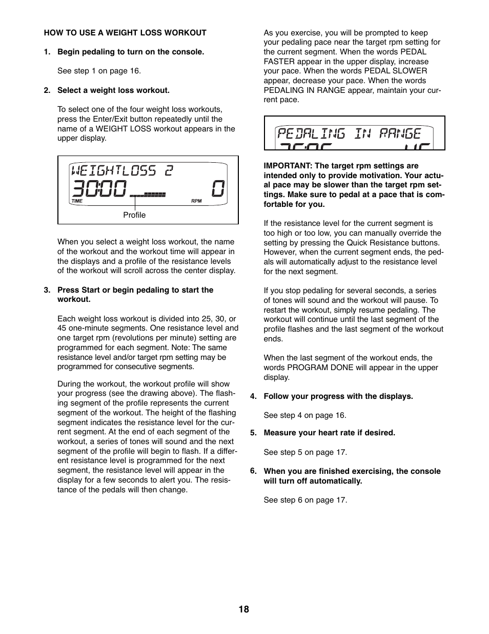 ProForm PFEL05807 User Manual | Page 18 / 28