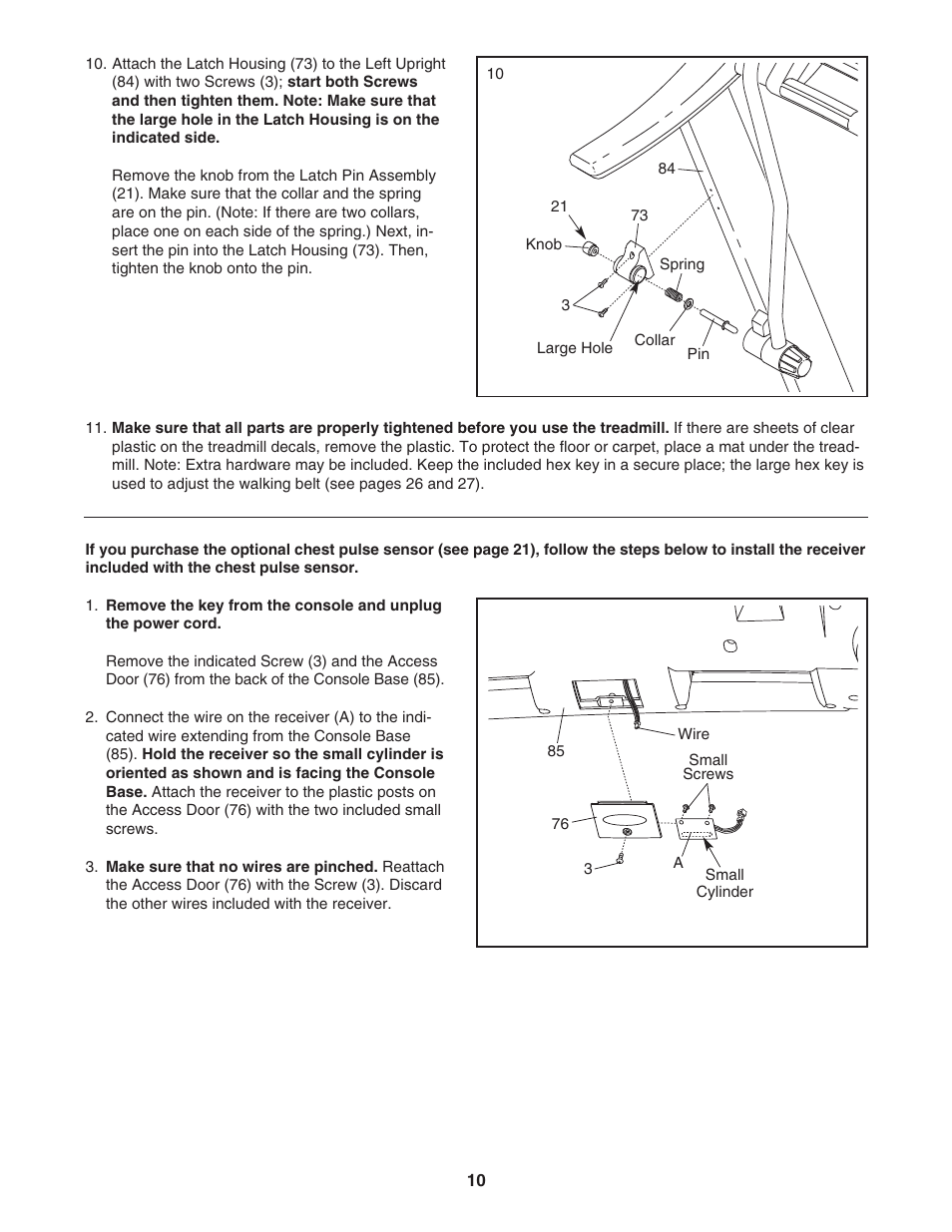 ProForm Crosswalk PFTL56007.0 User Manual | Page 10 / 36