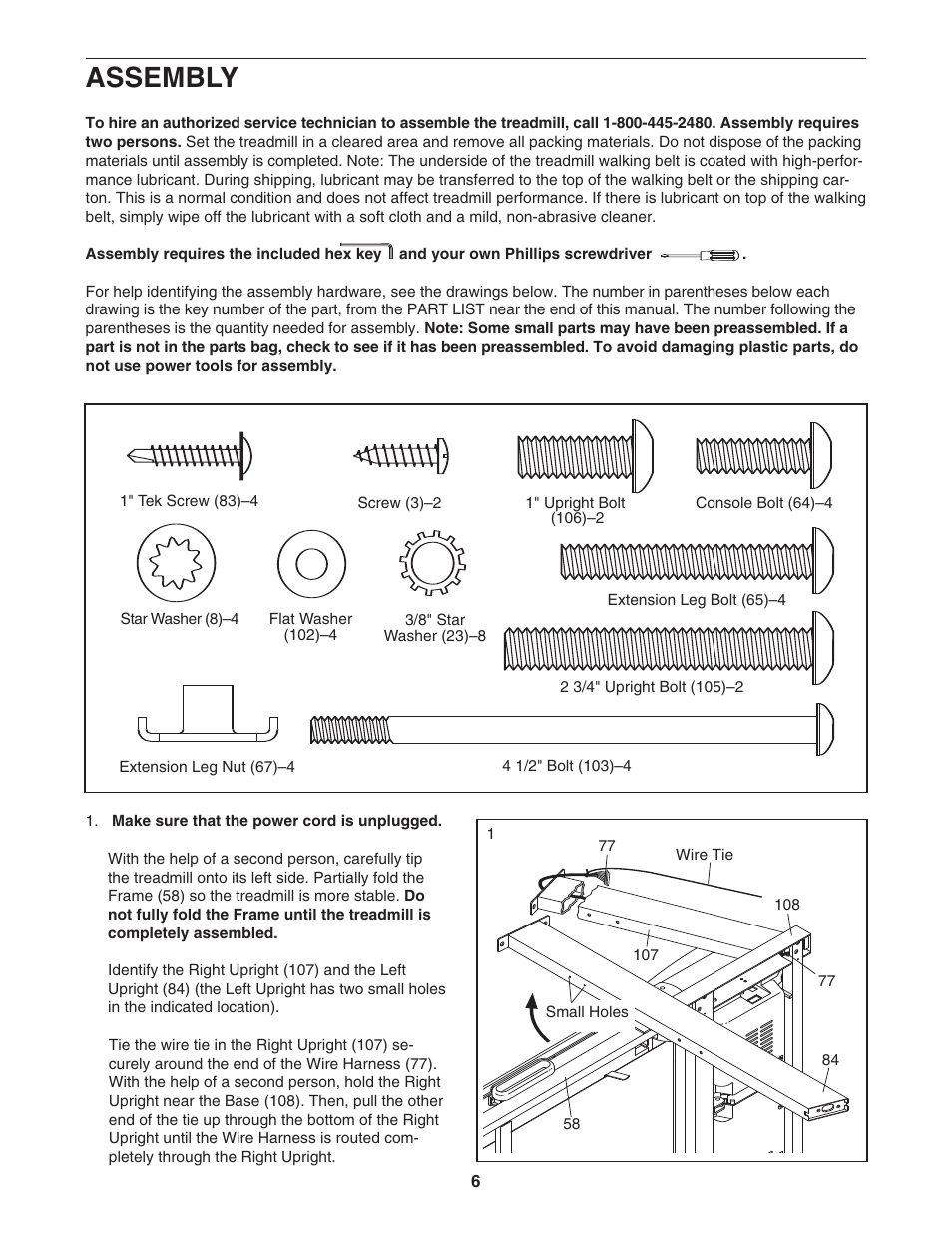 Assembly | ProForm Crosswalk PFTL56007.0 User Manual | Page 6 / 36