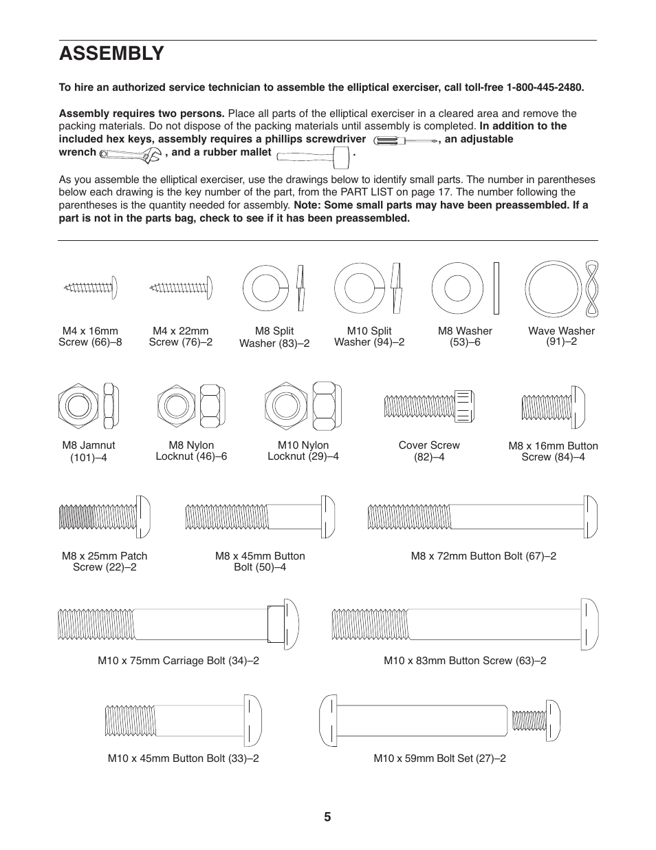 Assembly | ProForm PFEL3926.1 User Manual | Page 5 / 20